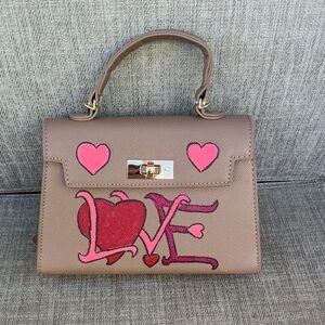 Khaki Love design Handbag